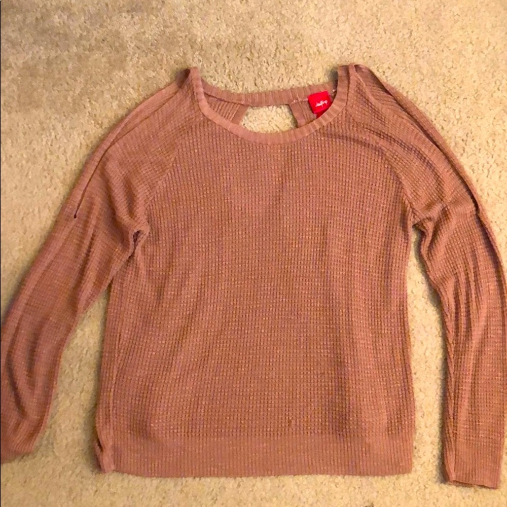 Buckle long sleeve pink sweater